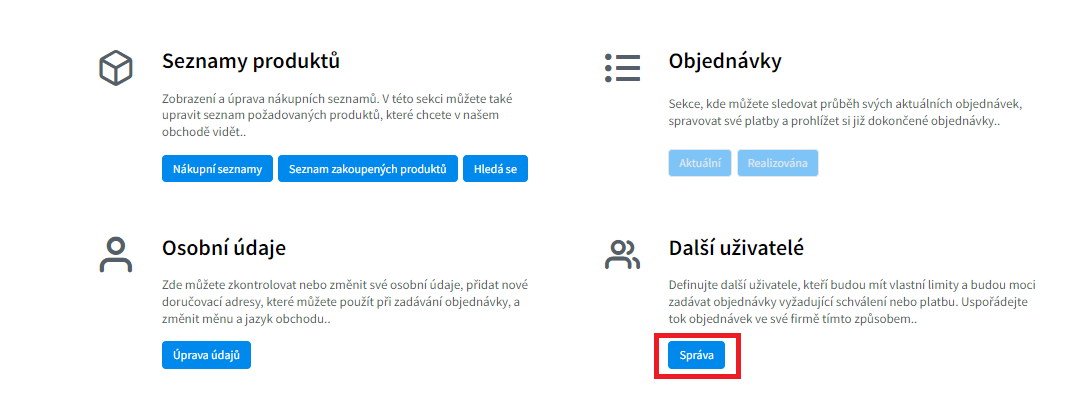 Additional users section